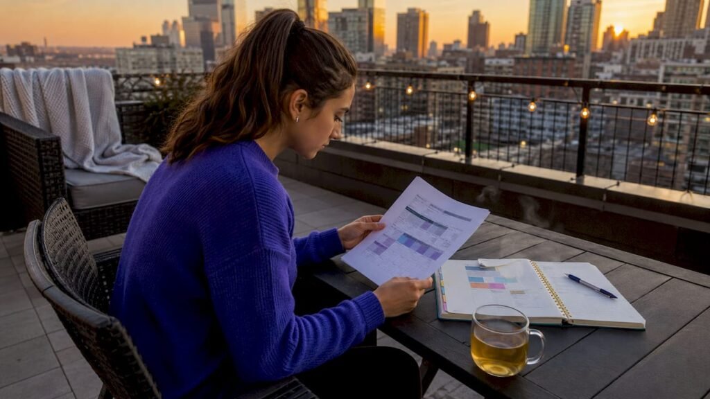 Student reviewing four-year graduation plan at kitchen table