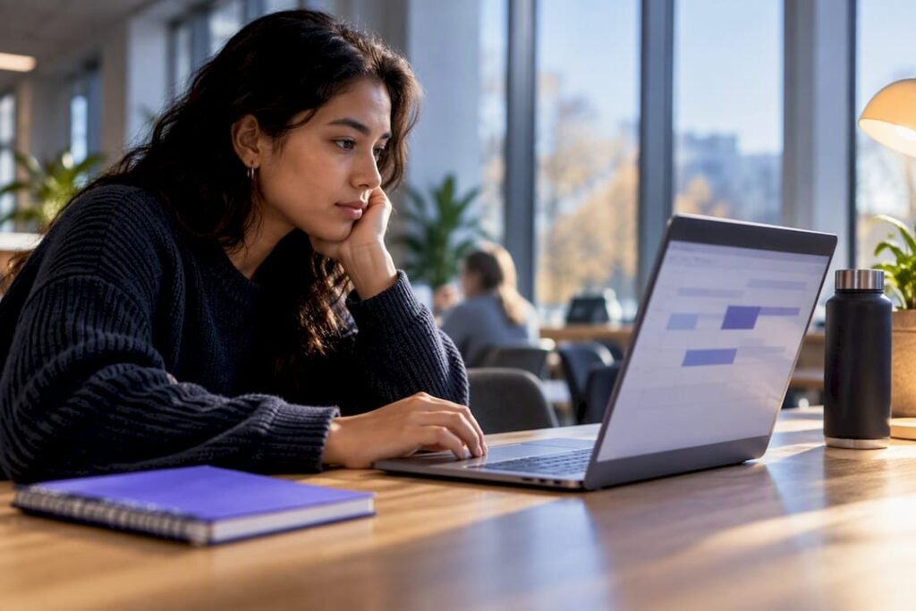 Student planning a seven-week course schedule